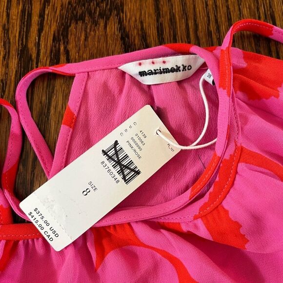 By Anthropologie Marimekko Majolika Unikko Midi Dress size 8 retail $375 - Picture 7 of 8